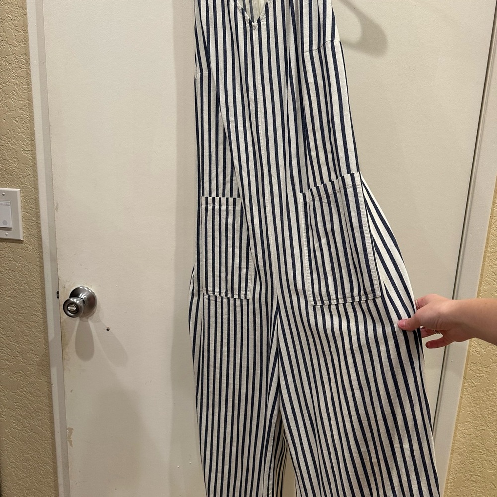 Universal Navy and White Striped Jumpsuit
